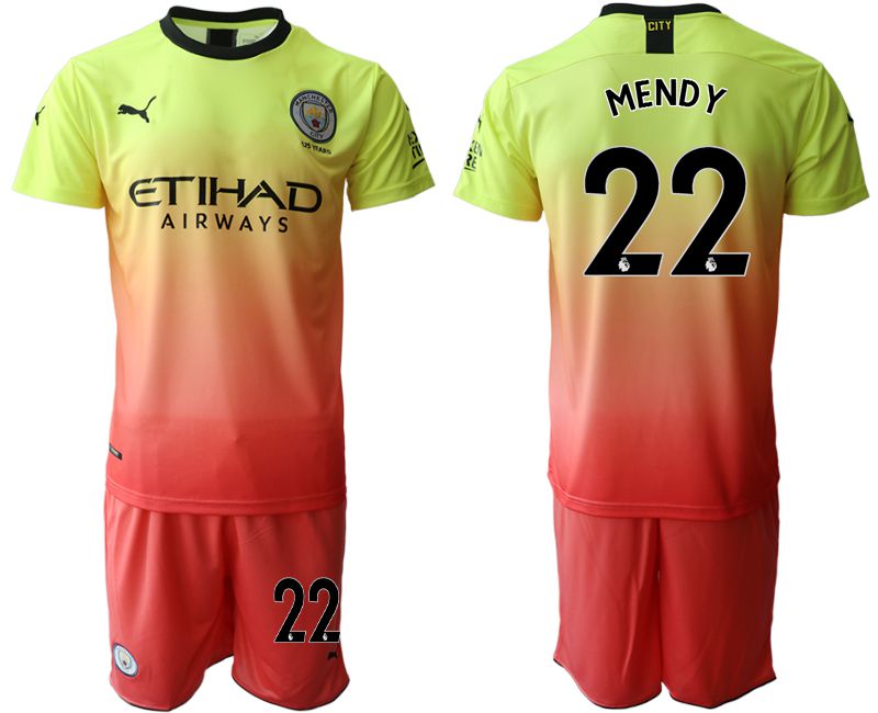 Men 2019-2020 club Manchester City away #22 yellow Soccer Jerseys
